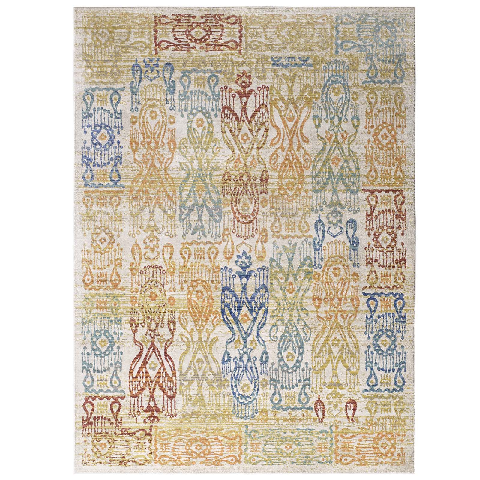 Solimar Distressed Southwestern Aztec 8x10 Area Rug by Modway