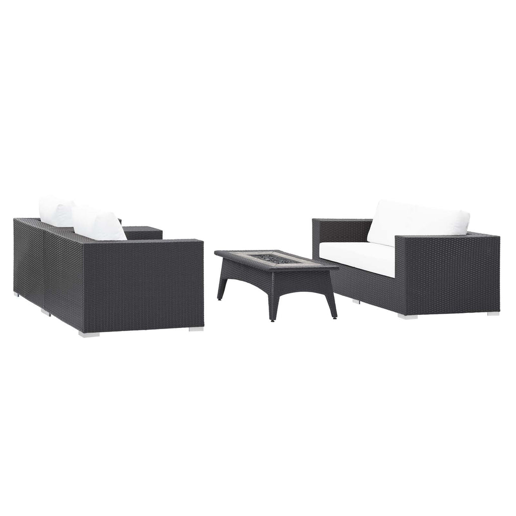 Convene 4 Piece Set Outdoor Patio with Fire Pit by Modway
