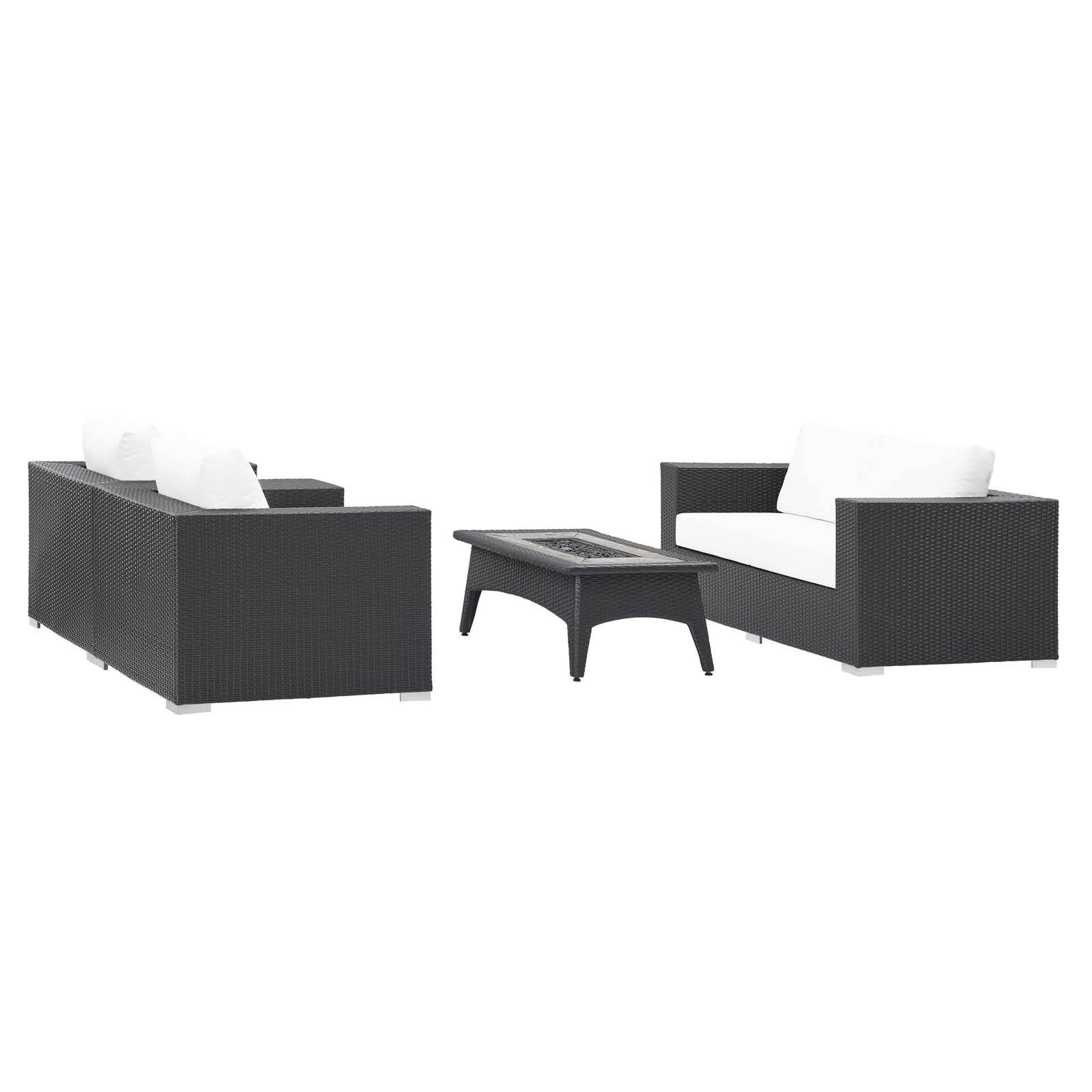 Convene 4 Piece Set Outdoor Patio with Fire Pit by Modway