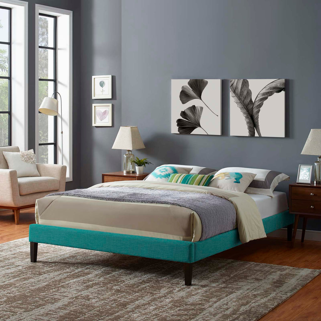 Tessie Fabric Full Bed Frame with Squared Tapered Legs by Modway