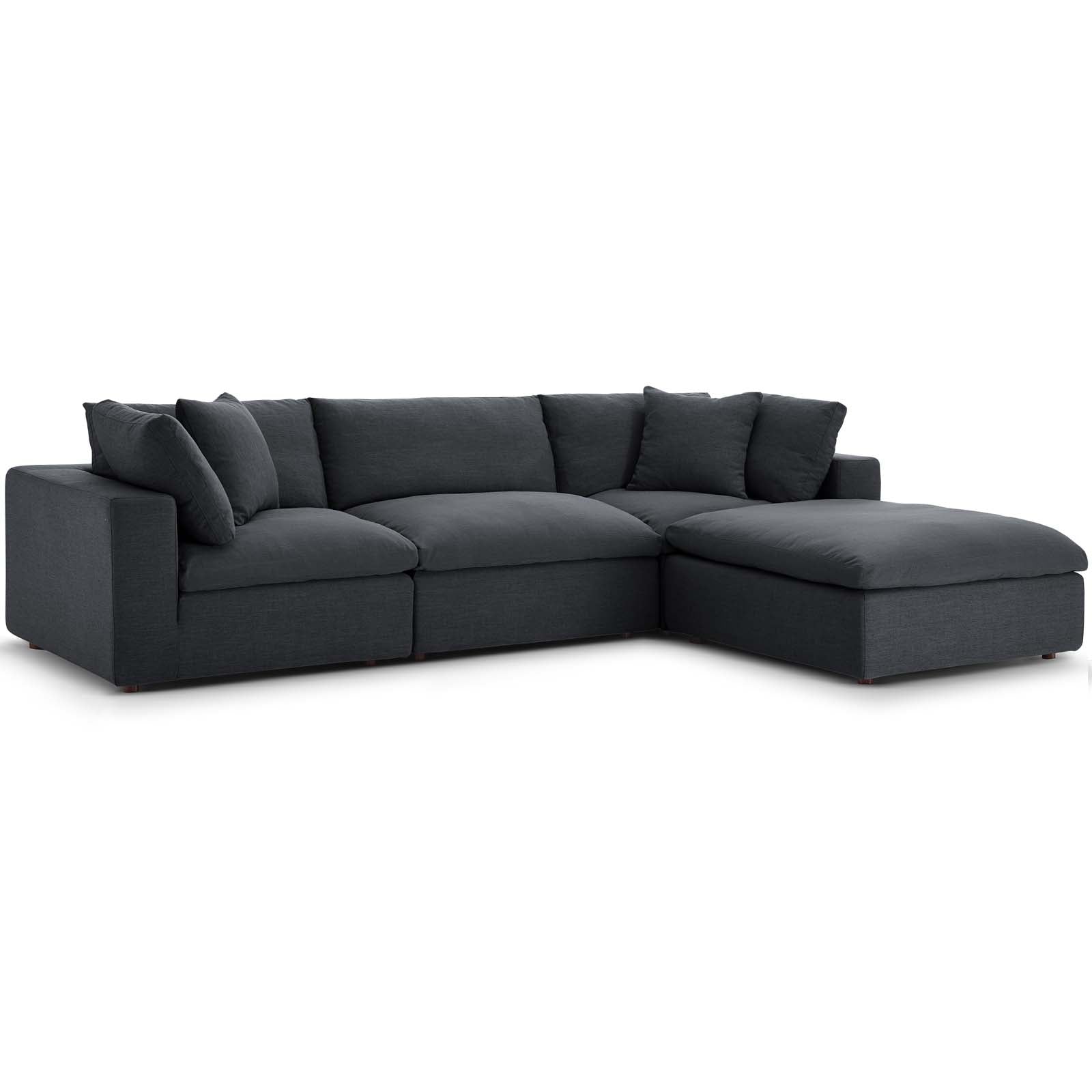 Commix 4 Piece Down Filled Overstuffed Sectional Sofa Set by Modway