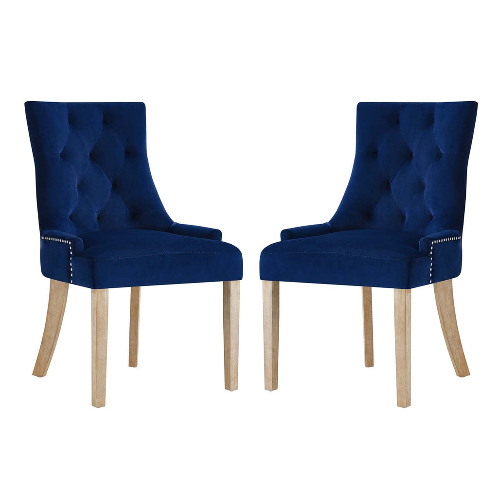 Pose Performance Velvet Dining Chair Set of 2 by Modway