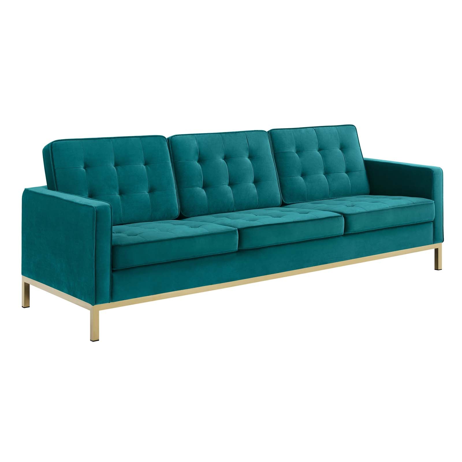 Loft Gold Stainless Steel Leg Performance Velvet Sofa by Modway