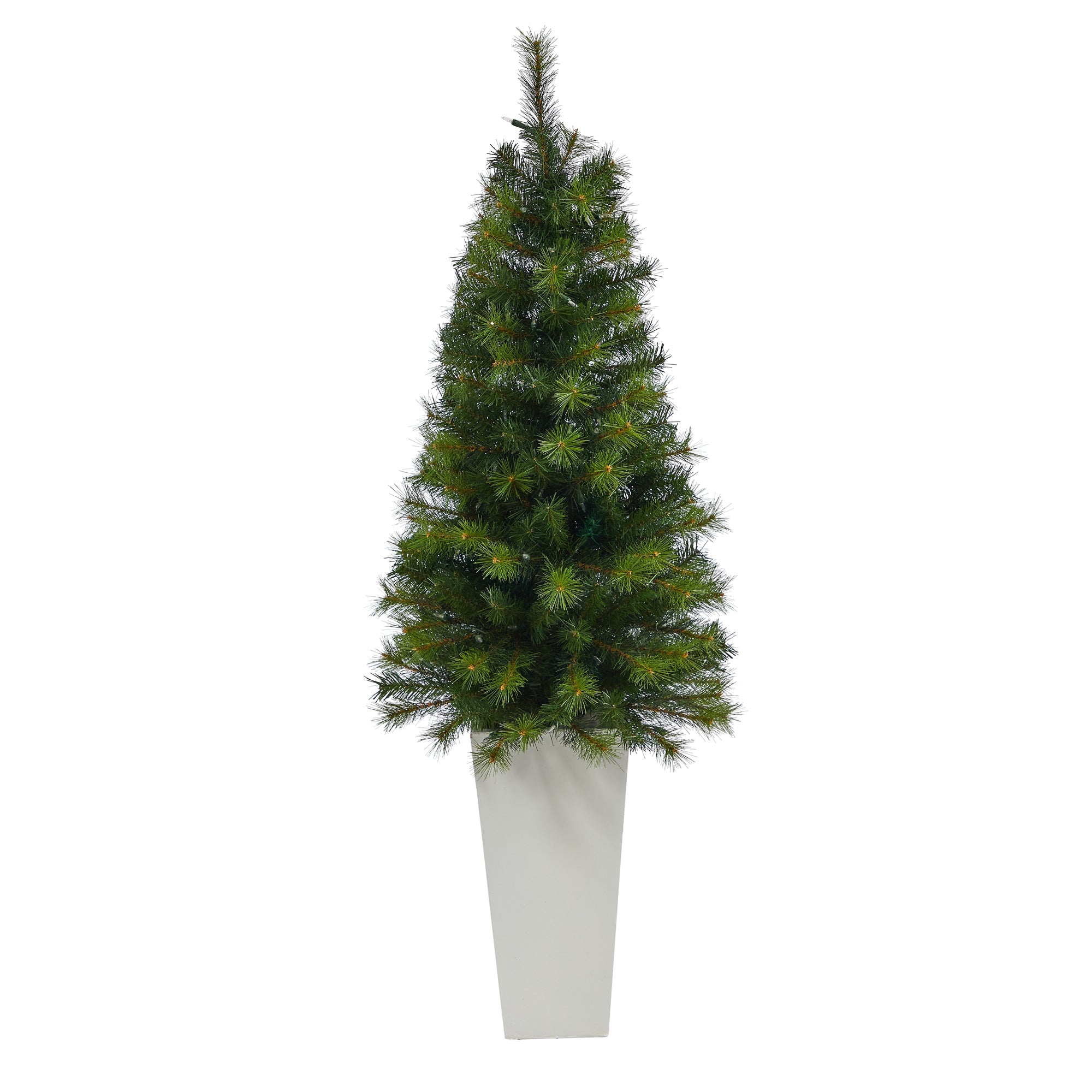 57' Green Valley Pine Artificial Christmas Tree w/ 100 Warm White LED Lights