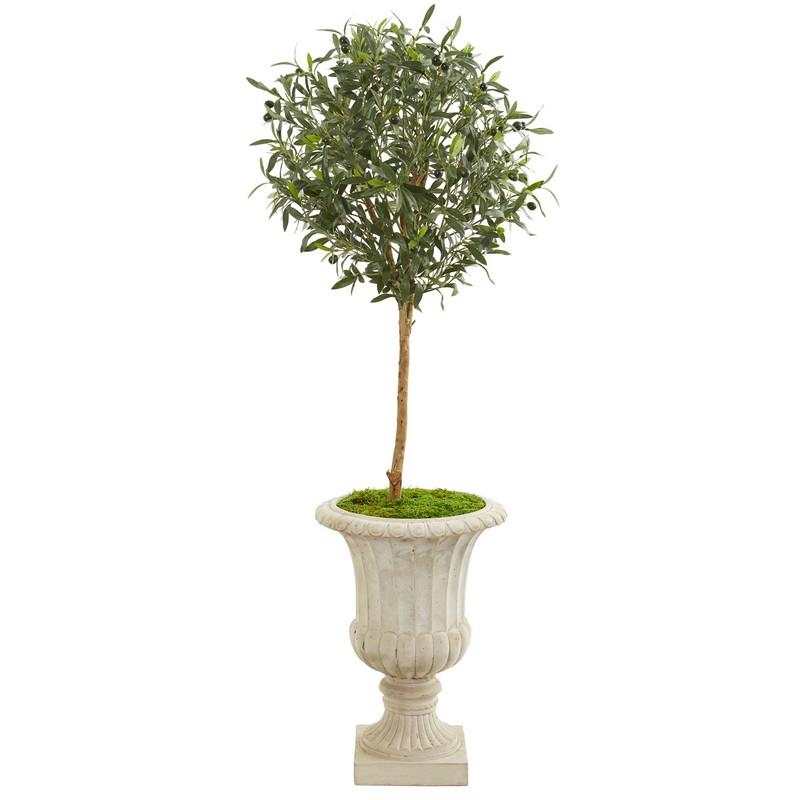 57" Olive Artificial Tree In Decorative Urn 9227 By Nearly Natural