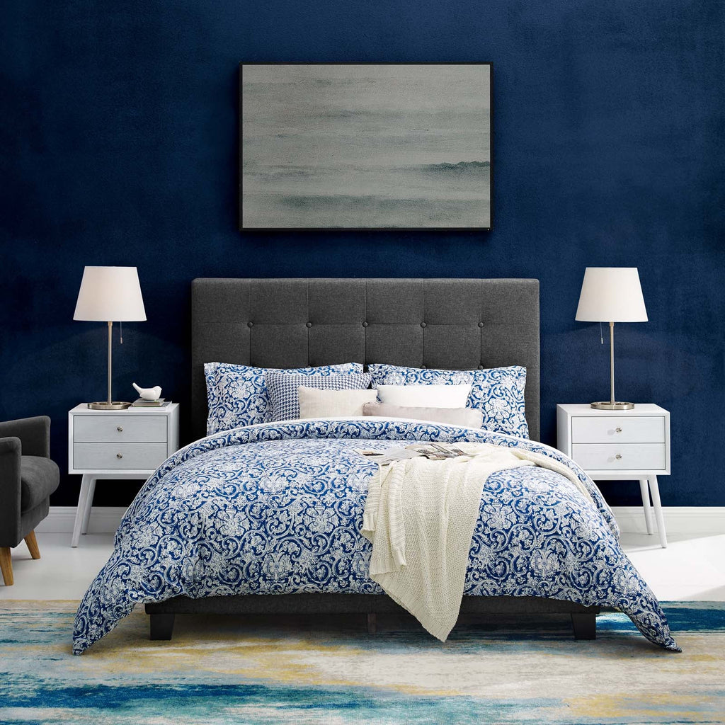 Melanie Tufted Button Upholstered Fabric King Platform Bed by Modway