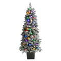 5' Flocked British Columbia Mountain Fir Artificial Christmas Tree