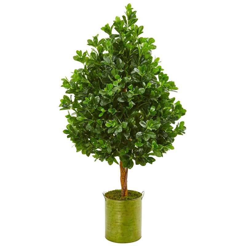 56"  Evergreen Artificial Tree in Metal Planter