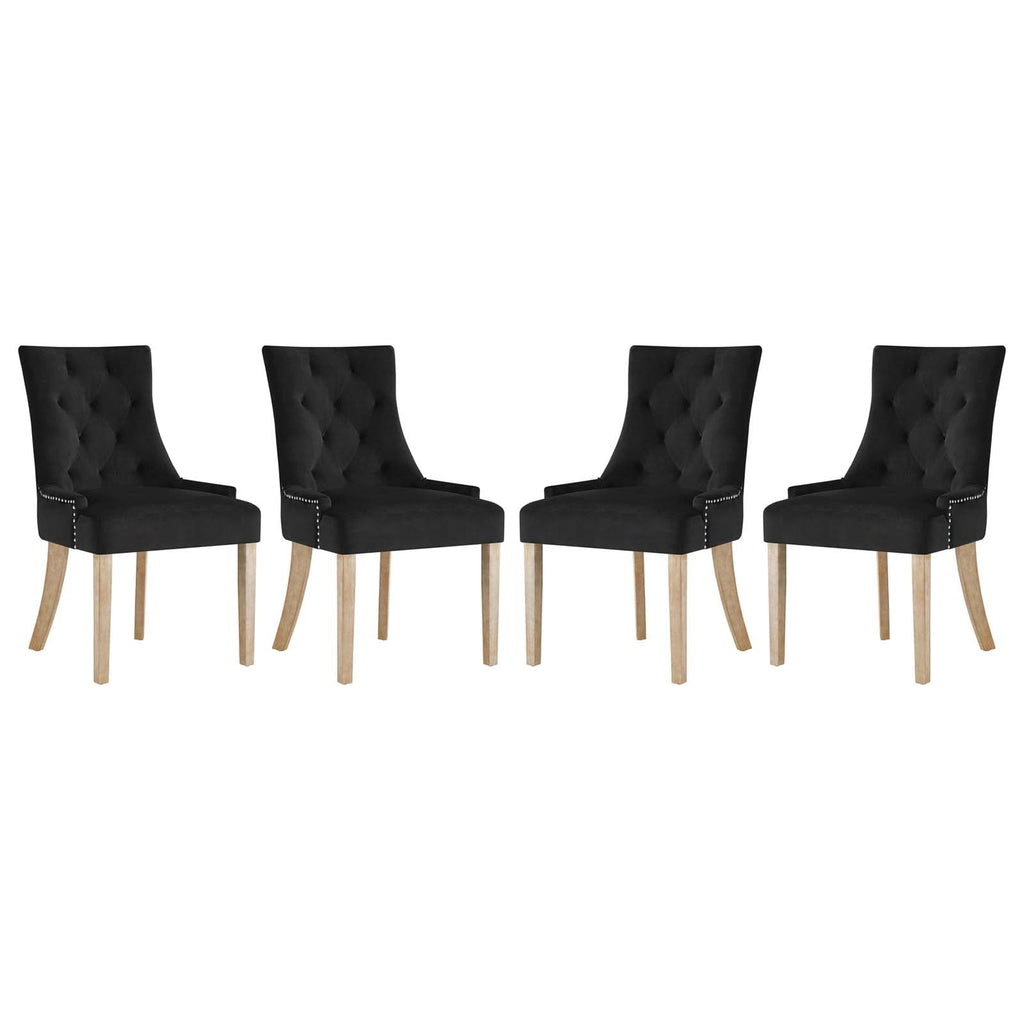 Pose Performance Velvet Dining Chair Set of 4 by Modway