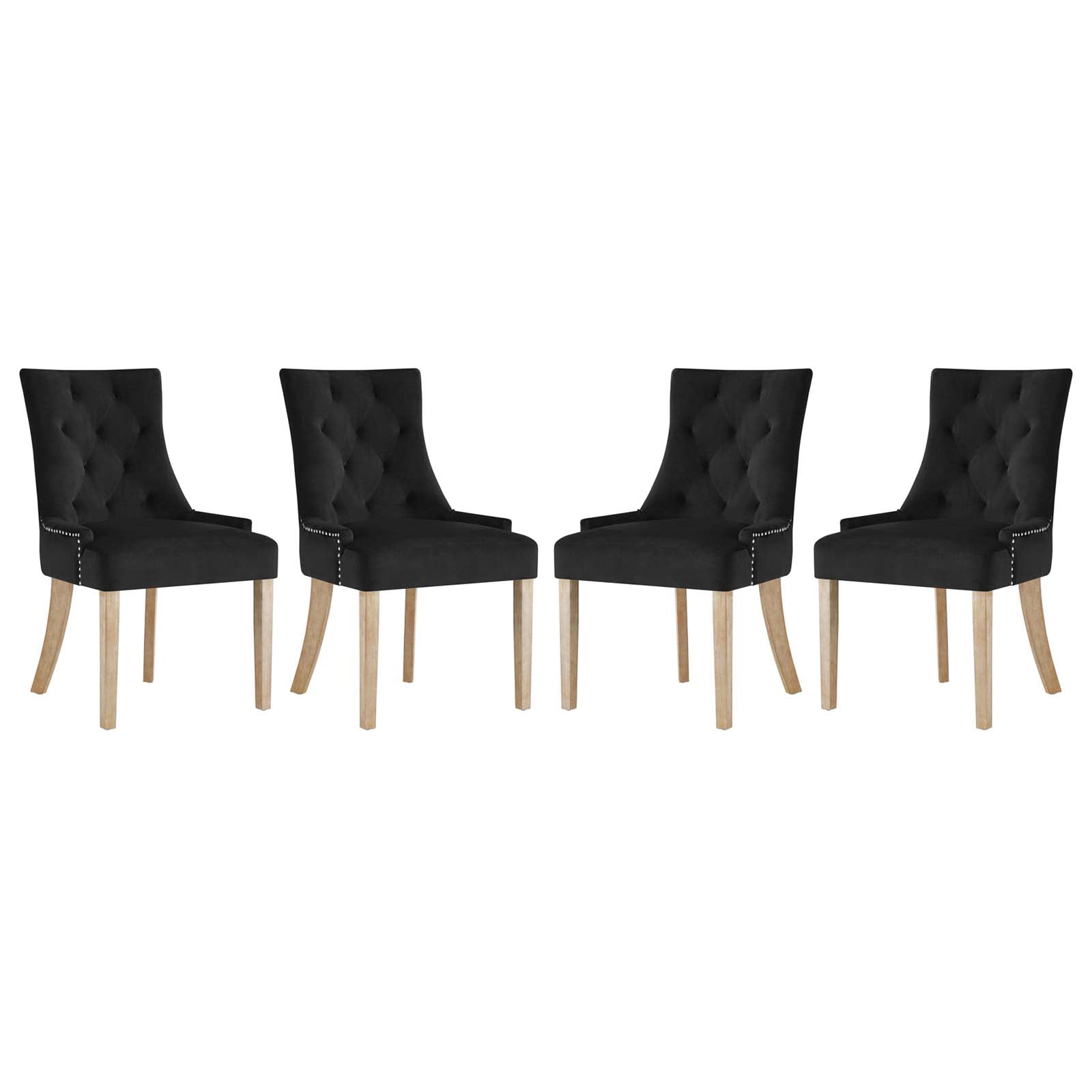 Pose Performance Velvet Dining Chair Set of 4 by Modway