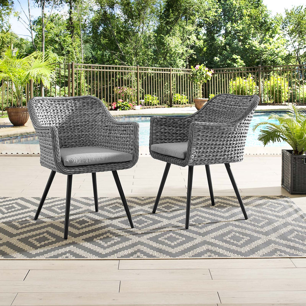 Endeavor Outdoor Patio Wicker Rattan Dining Armchair Set of 2 by Modway