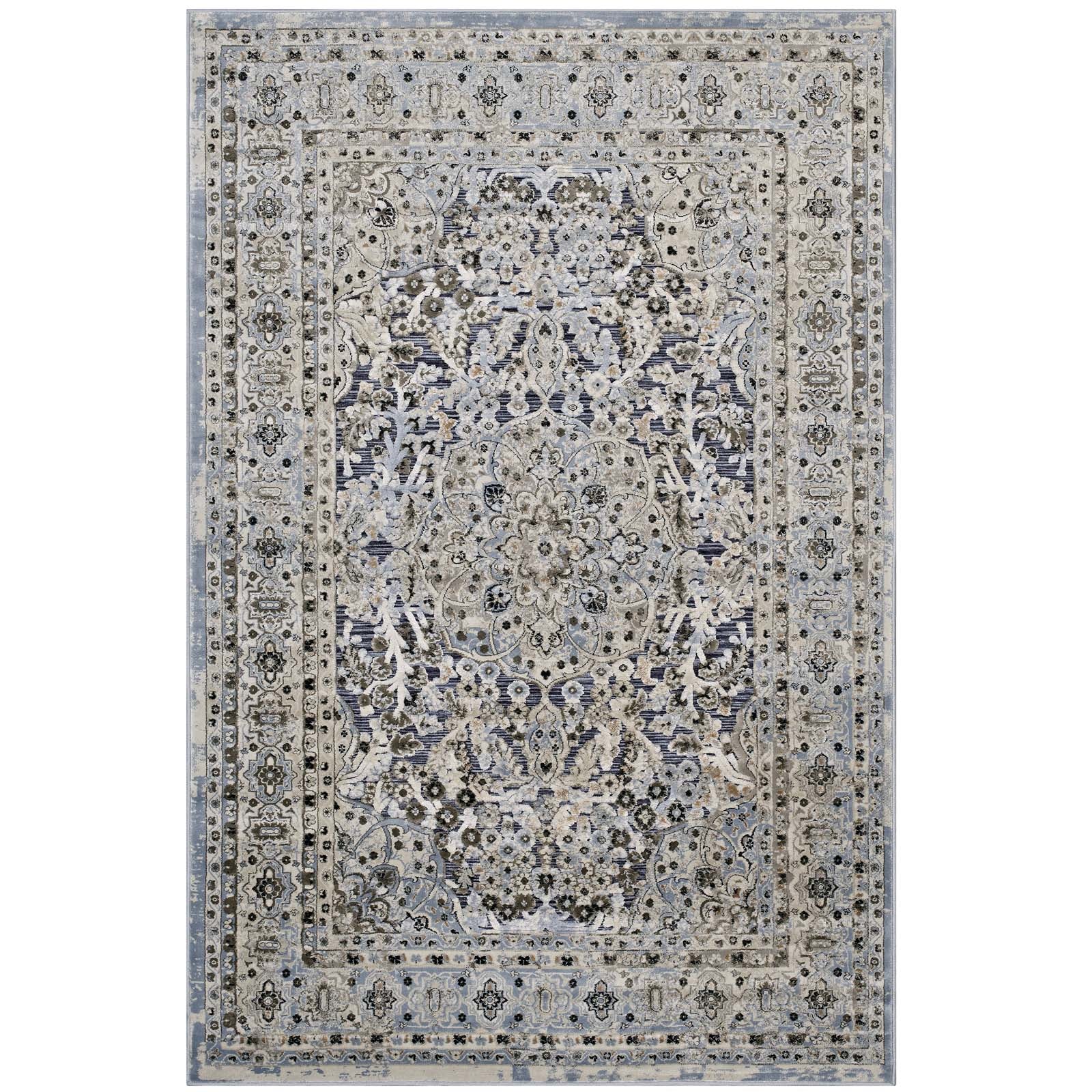 Elqenna Ornate Vintage Floral Turkish 5x8 Area Rug by Modway