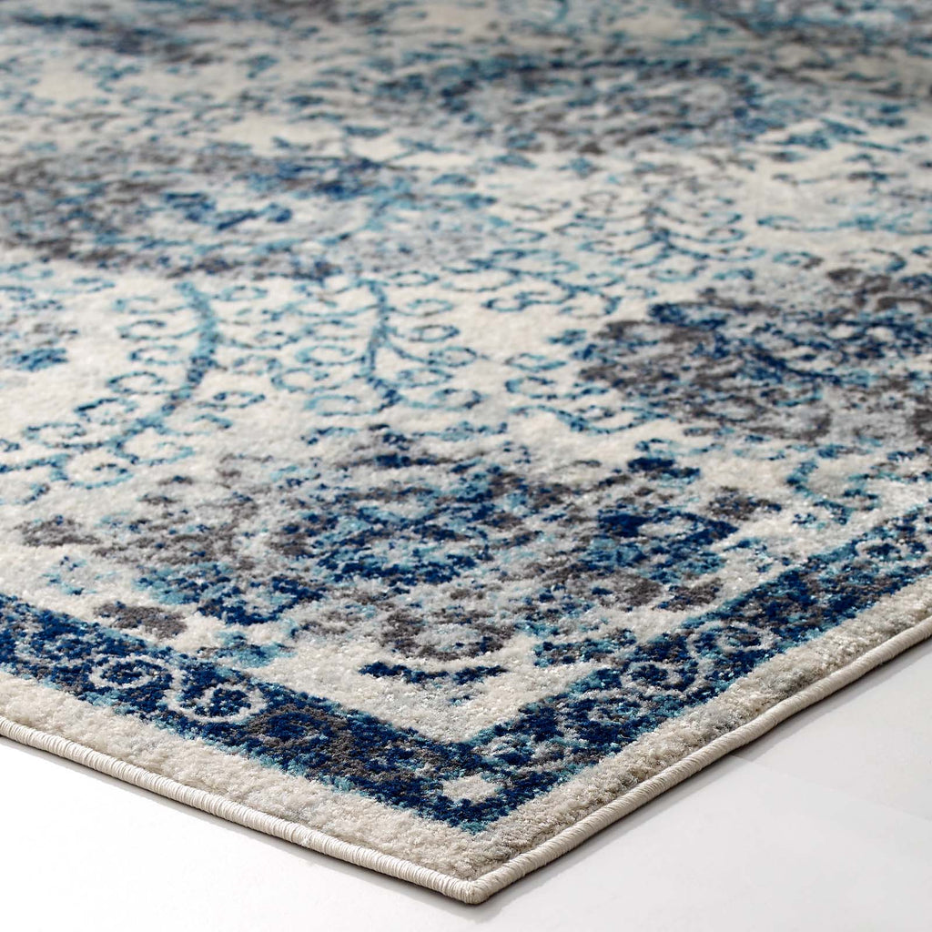 Entourage Kensie Distressed Floral Moroccan Trellis 8x10 Area Rug by Modway