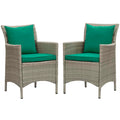 Conduit Outdoor Patio Wicker Rattan Dining Armchair Set of 2 by Modway