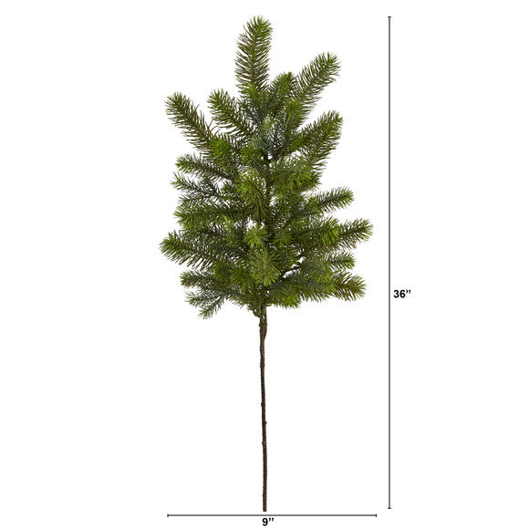 36" Pine Artificial Hanging Flower (Set of 4)
