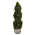 4' Double Pond Cypress Spiral Artificial Tree in Sand Colored Planter