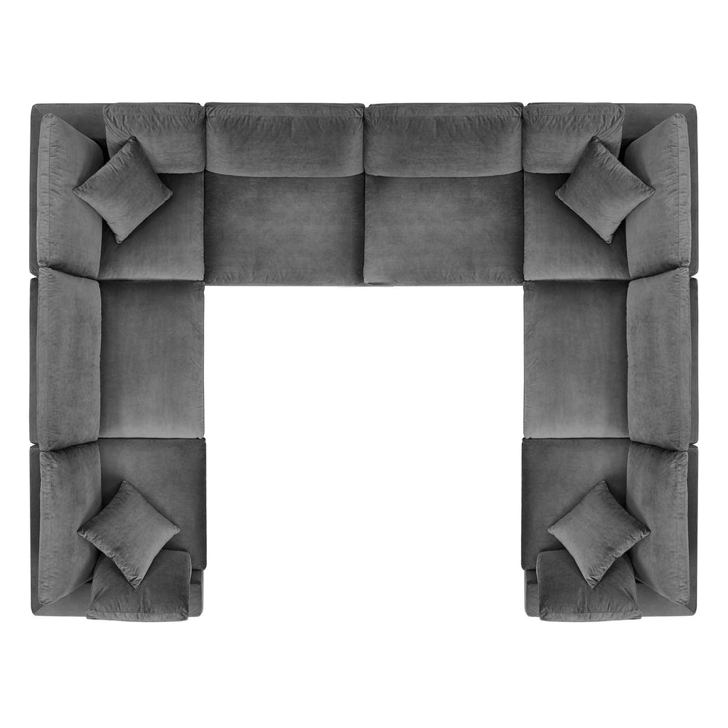 Commix 8-Piece Down Filled Overstuffed Performance Velvet Sectional Sofa by Modway