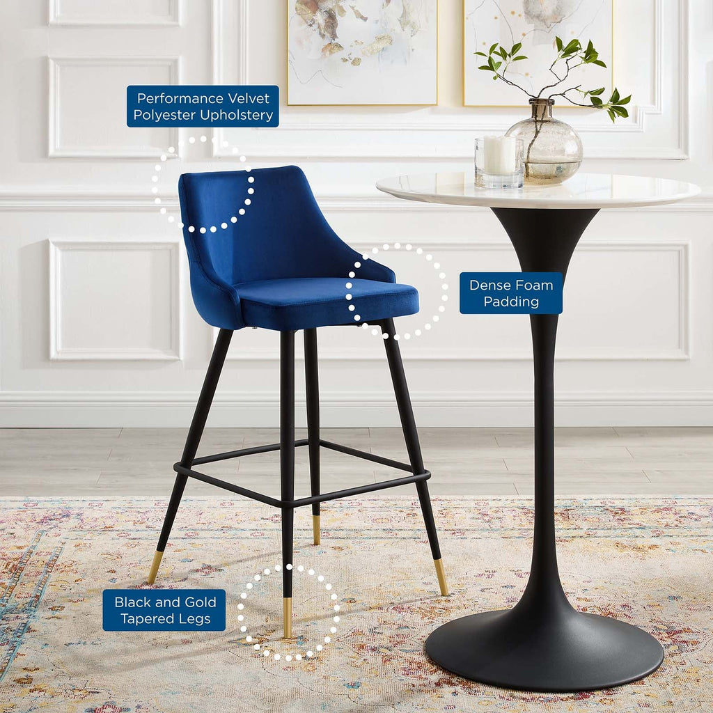Adorn Performance Velvet Bar Stool by Modway