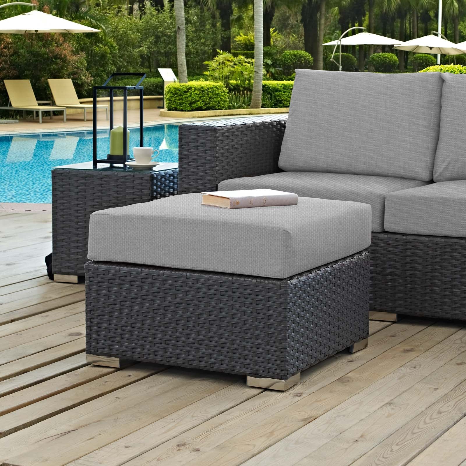 Sojourn Outdoor Patio Sunbrella¨ Ottoman by Modway