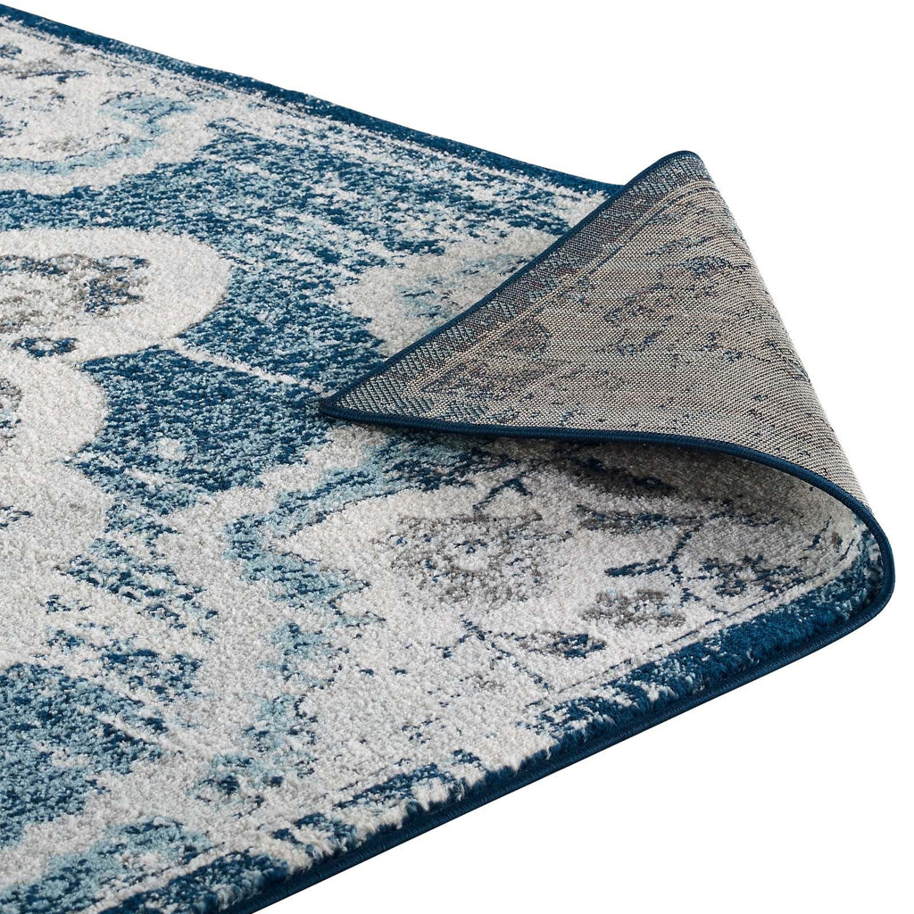 Entourage Malia Distressed Vintage Floral Vintage Medallion 8x10 Area Rug by Modway