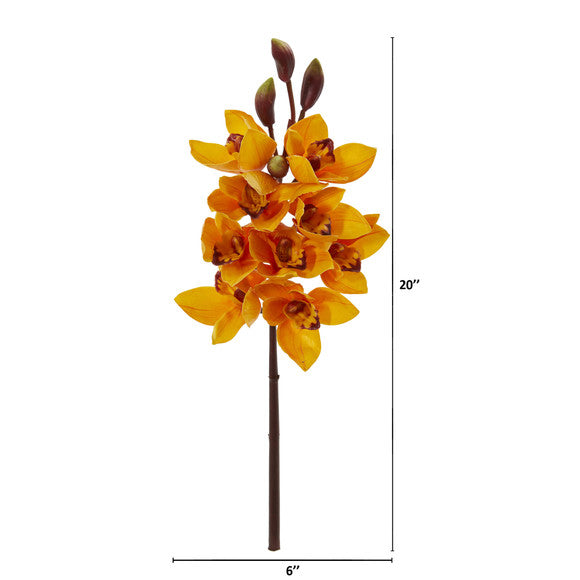 20" Cymbidium Orchid Artificial Flower (Set of 4)