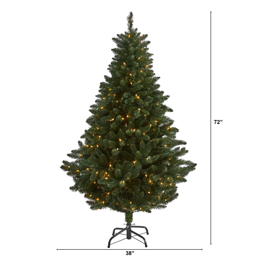 6' Northern Rocky Spruce Artificial Christmas Tree with 300 Clear Lights