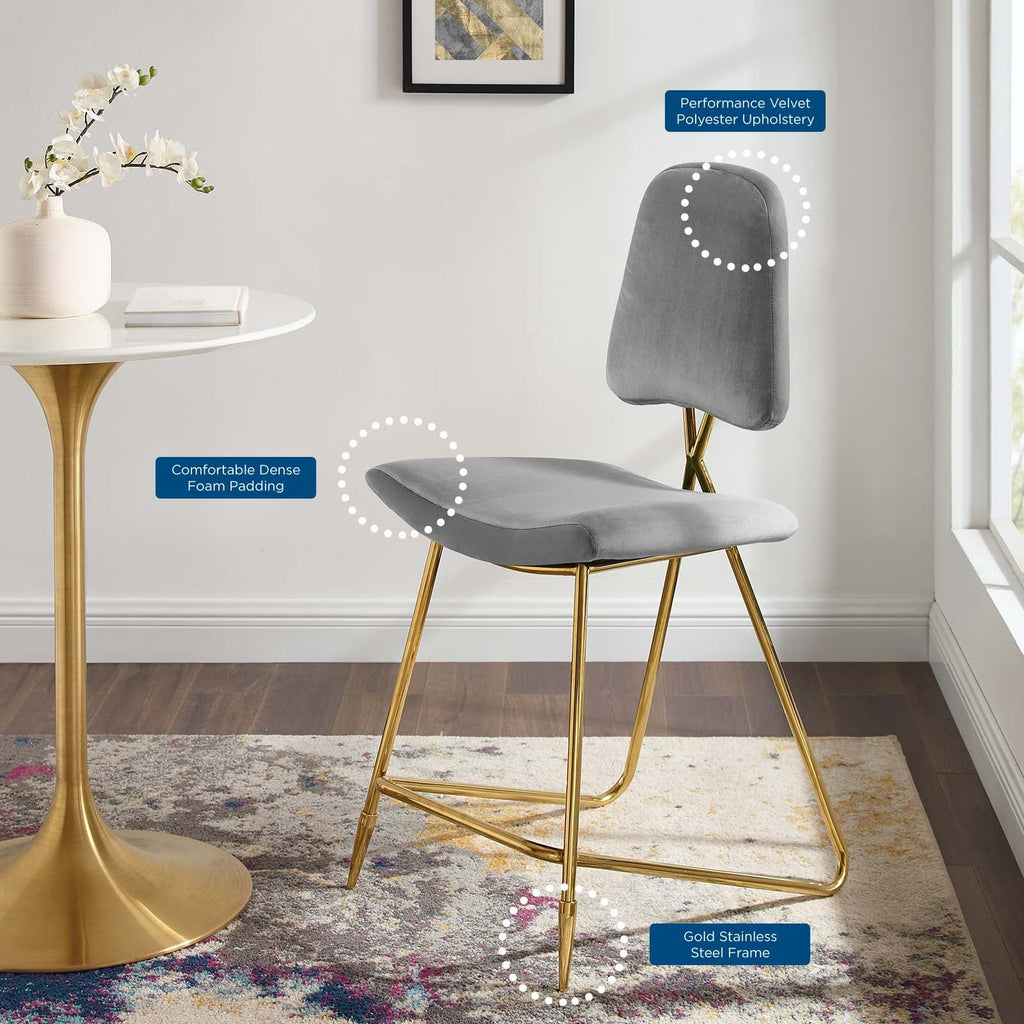 Ponder Performance Velvet Counter Stool by Modway