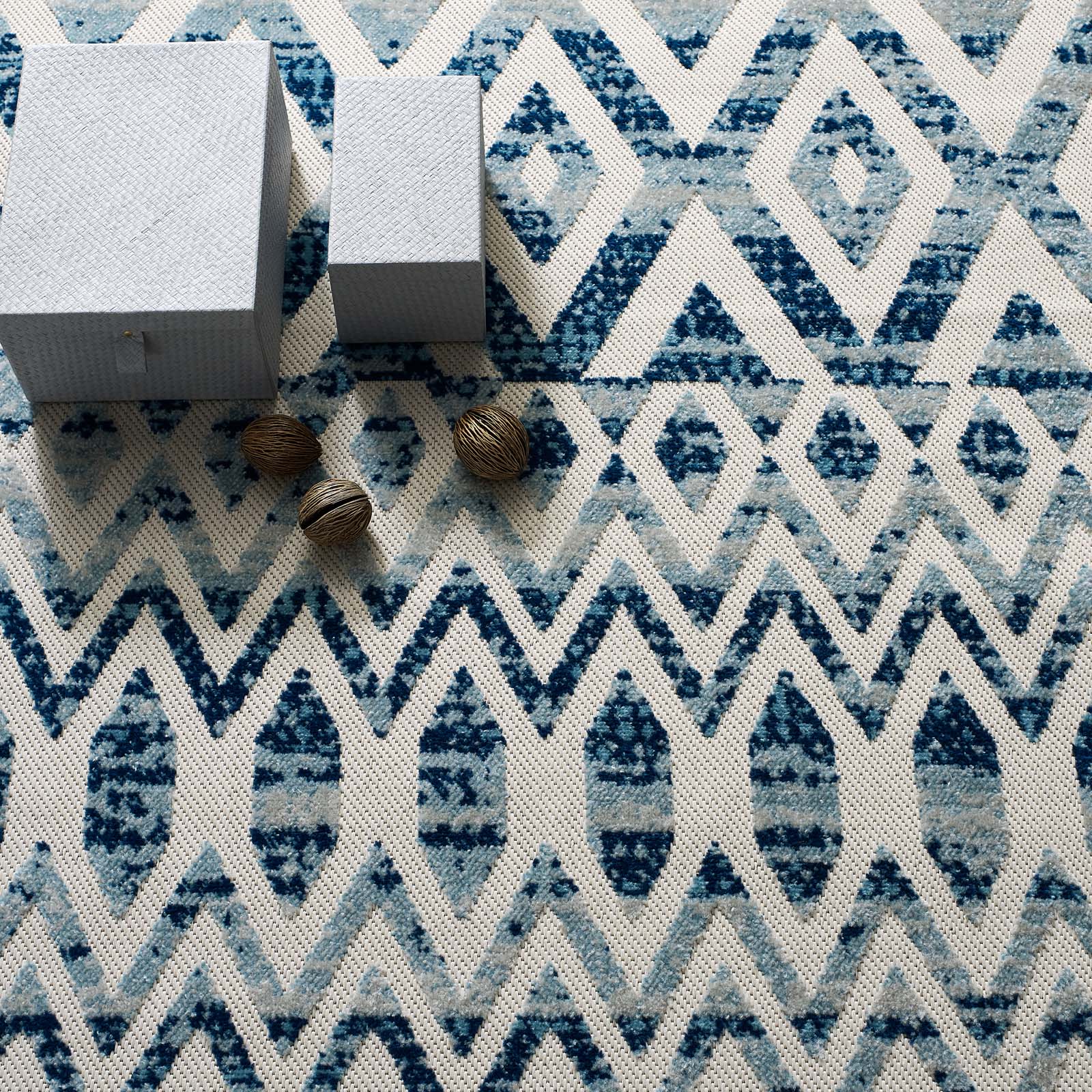 Reflect Tamako Diamond and Chevron Moroccan Trellis 5x8 Indoor / Outdoor Area Rug by Modway