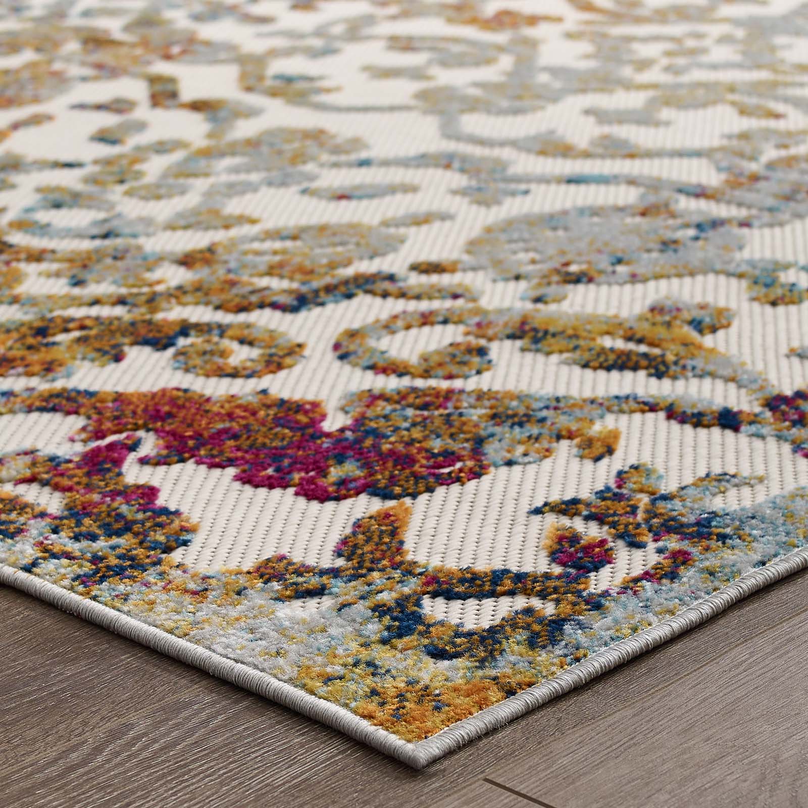 Reflect Primrose Ornate Floral Lattice 5x8 Indoor/Outdoor Area Rug by Modway