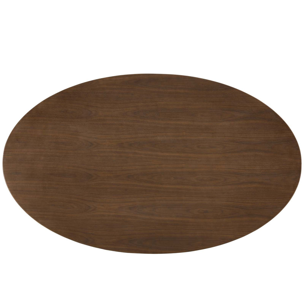 Lippa 78" Oval Walnut Wood Dining Table by Modway