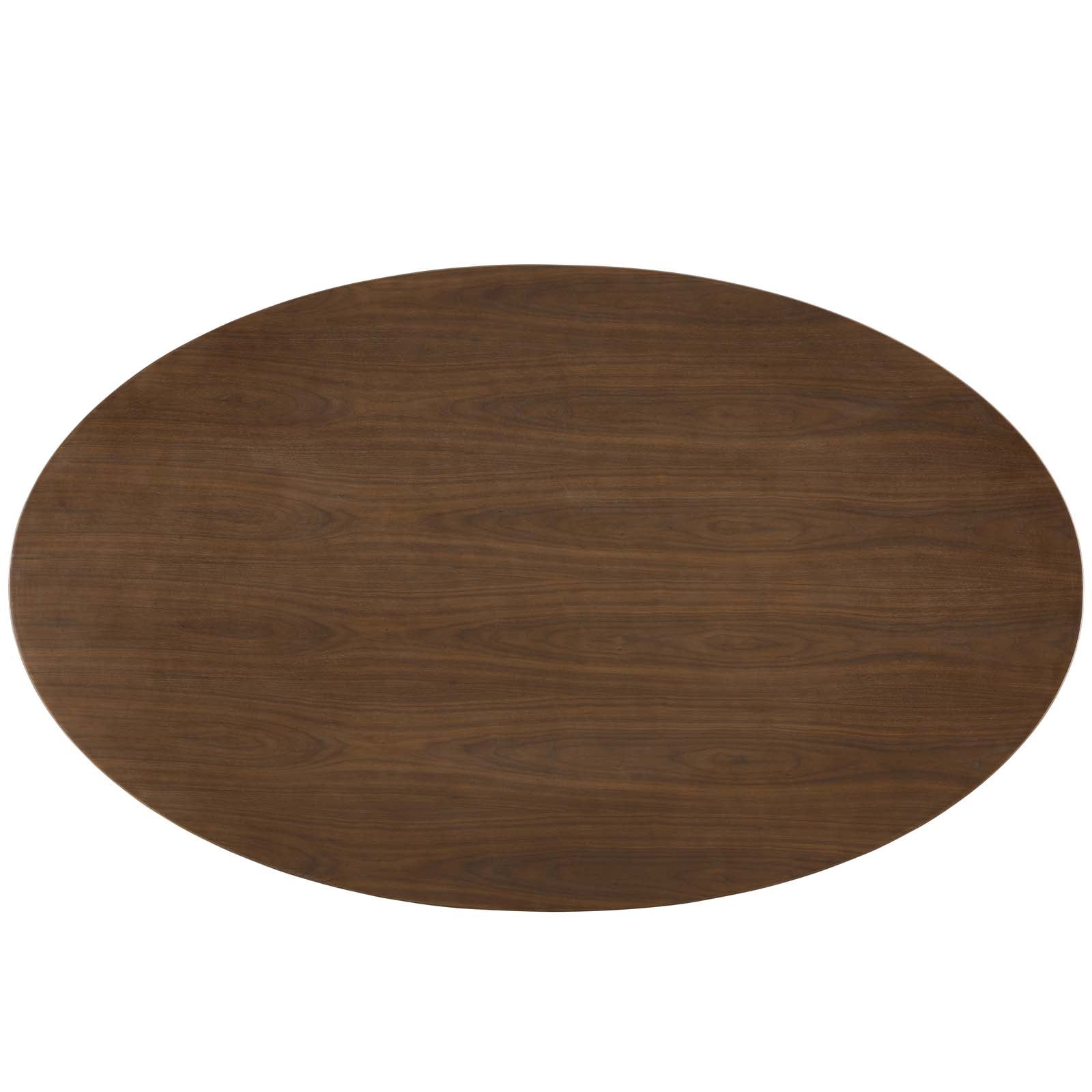 Lippa 78" Oval Walnut Wood Dining Table by Modway
