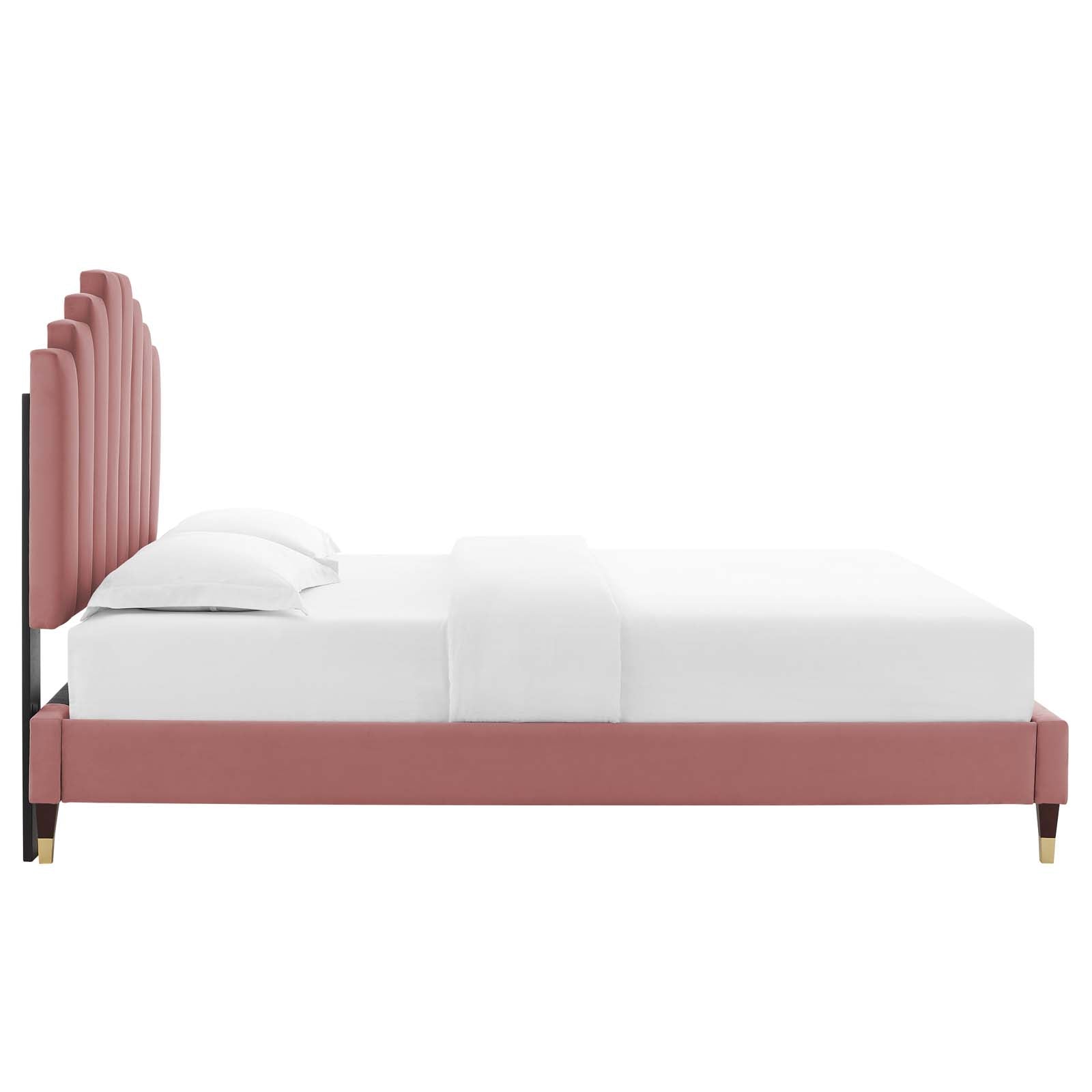 Elise Performance Velvet King Platform Bed by Modway