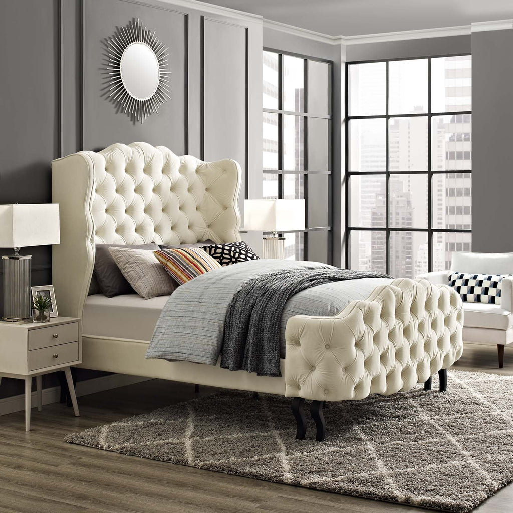 Violette Tufted Wingback Performance Velvet Queen Platform Bed by Modway