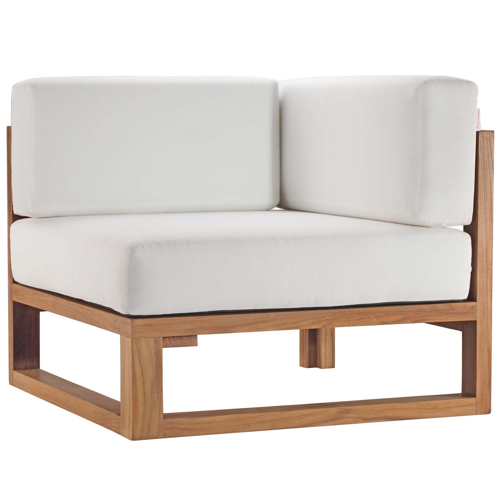 Upland Outdoor Patio Teak Wood Corner Chair by Modway