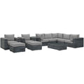 Summon 10 Piece Outdoor Patio Sunbrella¨ Sectional Set by Modway
