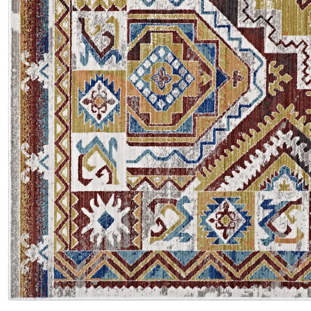 Florita Distressed Southwestern Aztec 5x8 Area Rug by Modway