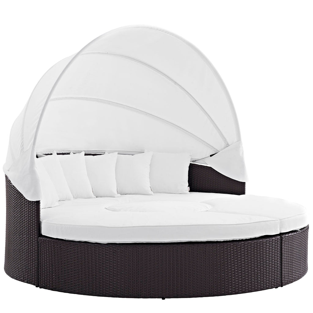 Quest Outdoor Patio Wicker Rattan Canopy Sectional Daybed by Modway