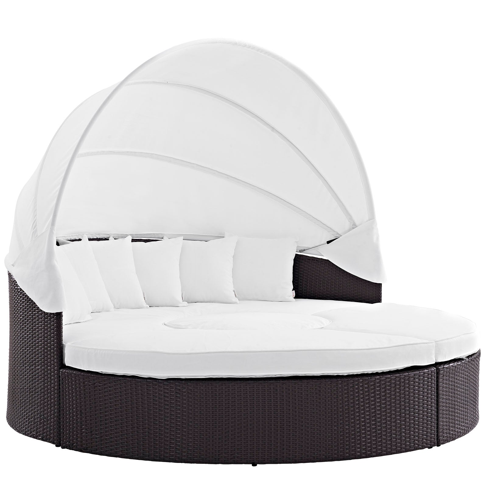 Quest Outdoor Patio Wicker Rattan Canopy Sectional Daybed by Modway