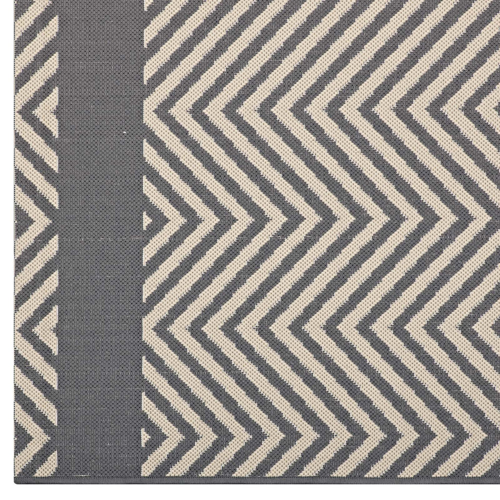 Optica Chevron With End Borders Indoor and Outdoor 5x8 Area Rug by Modway