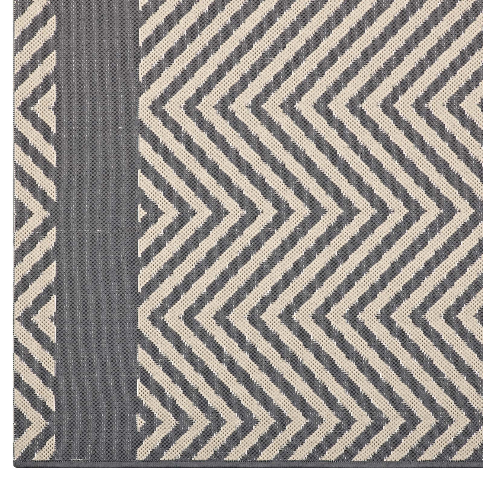 Optica Chevron With End Borders Indoor and Outdoor 5x8 Area Rug by Modway