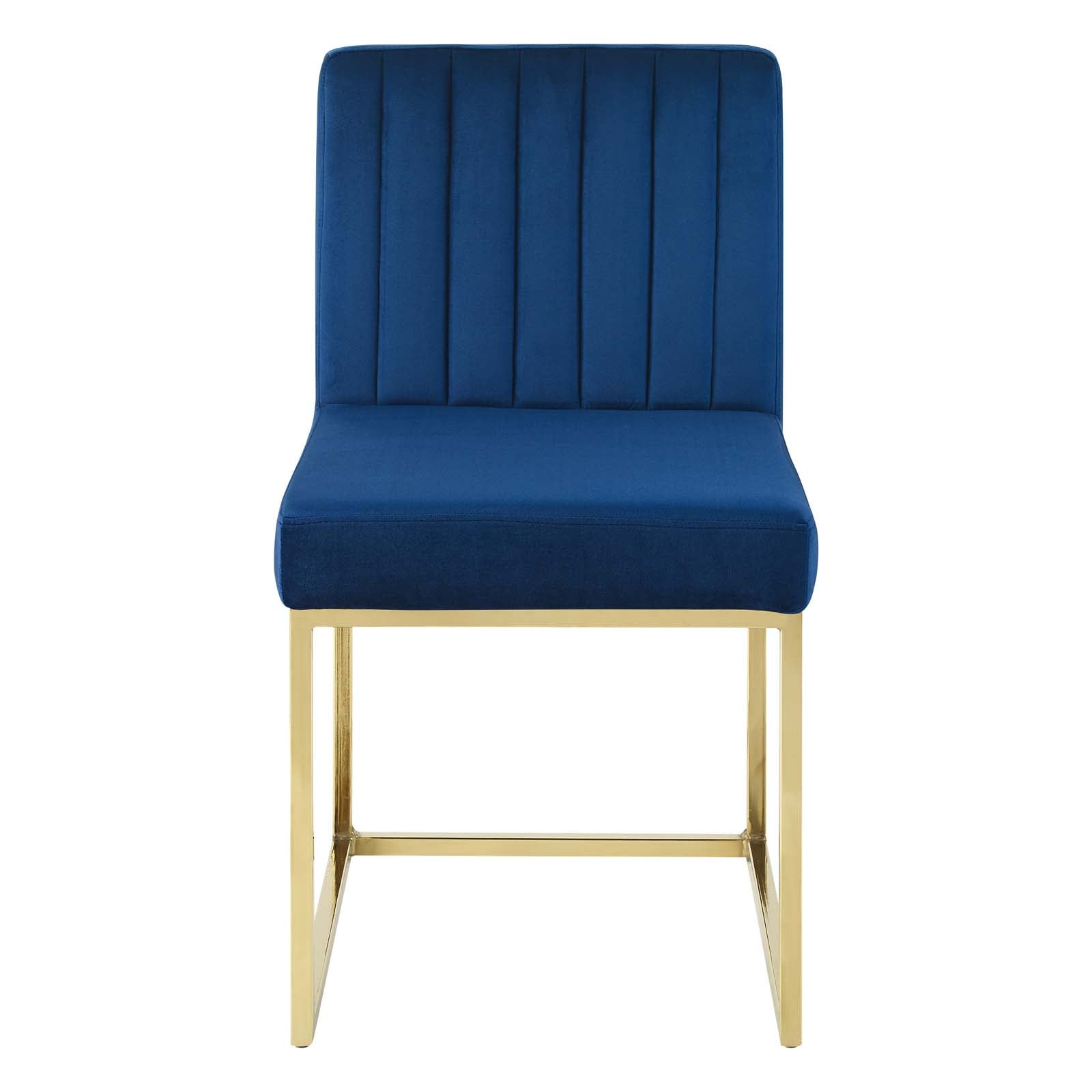 Carriage Channel Tufted Sled Base Performance Velvet Dining Chair by Modway