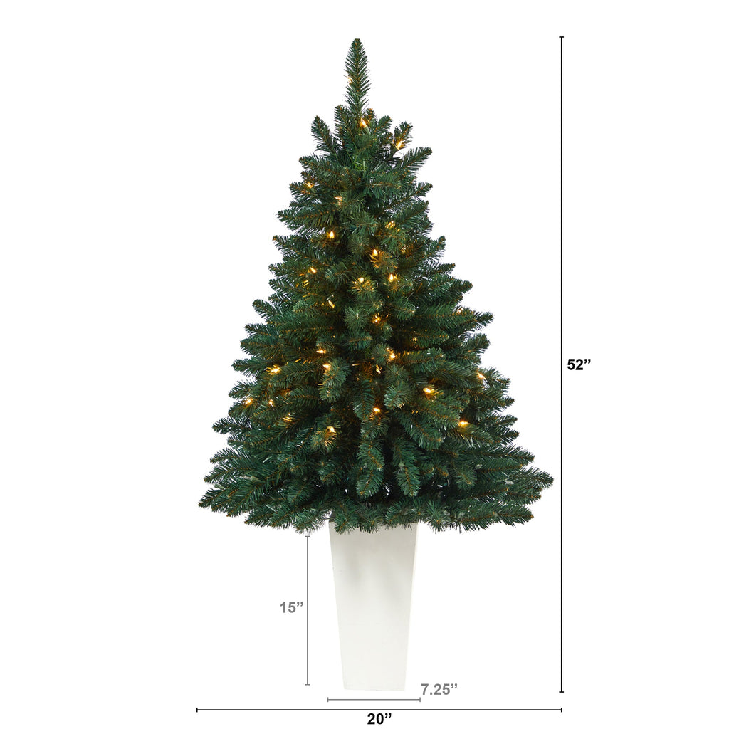 52' Northern Rocky Spruce Artificial Christmas Tree w/ 100 Clear Lights