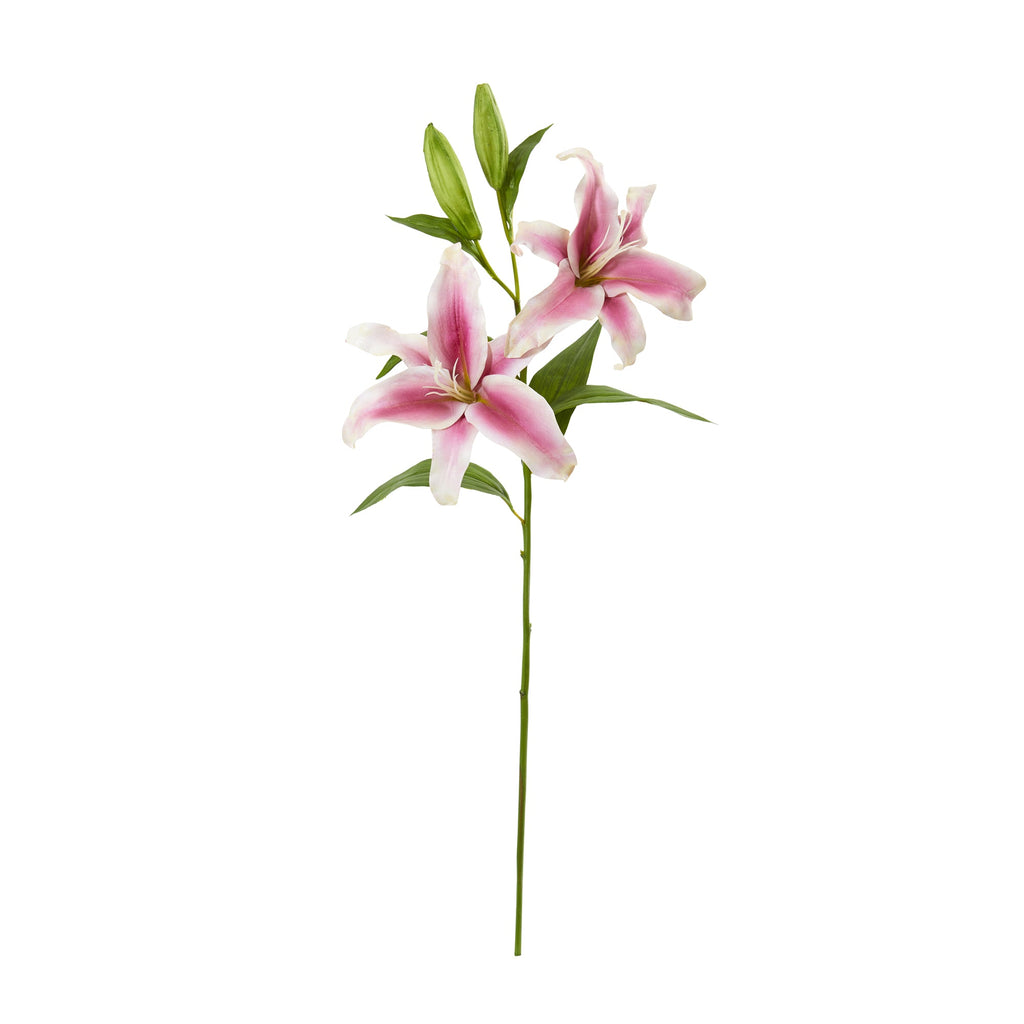 31" Rubrum Lily Artificial Flower (Set of 3)