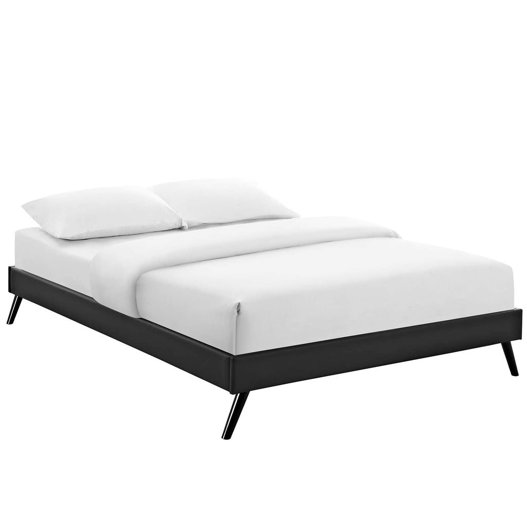 Loryn Vinyl Queen Bed Frame with Round Splayed Legs by Modway