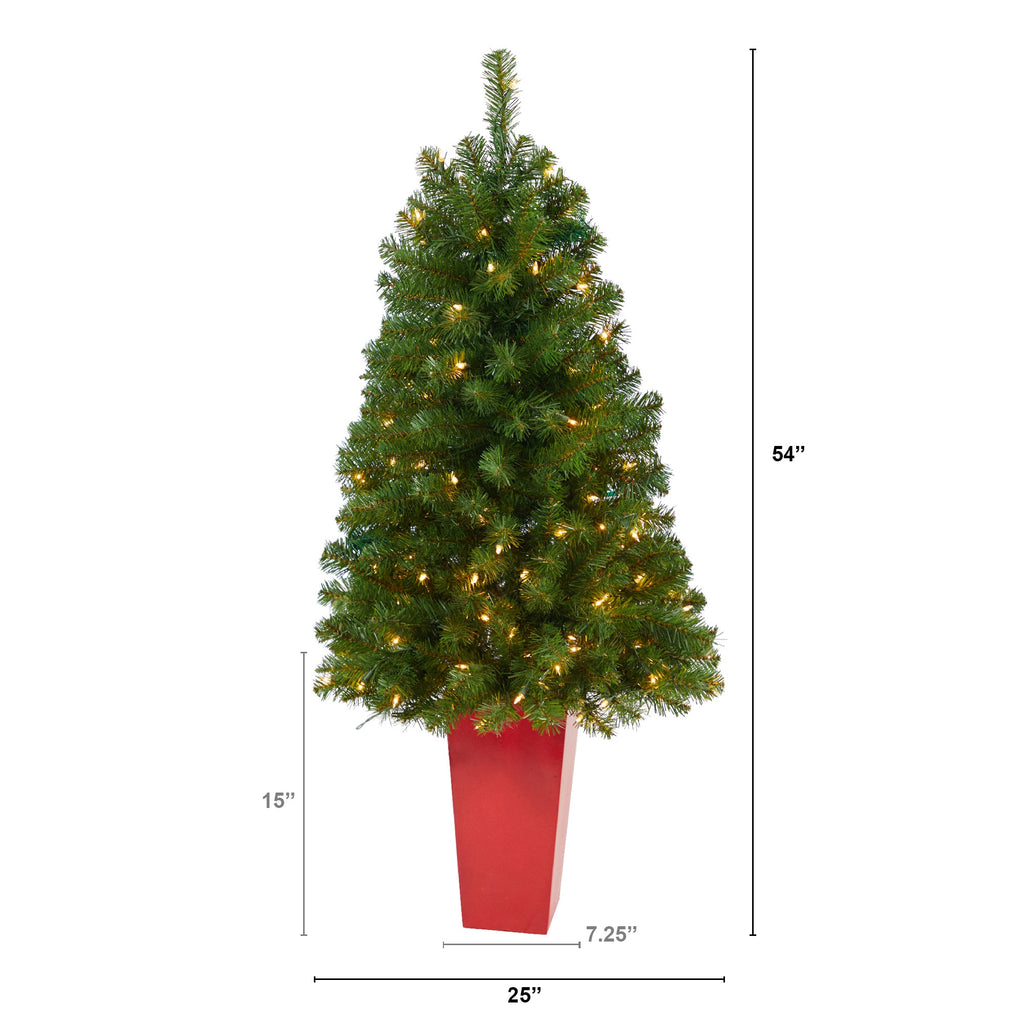 4.5' Virginia Fir Artificial Christmas Tree w/ 100 Clear Lights & 223 Bendable