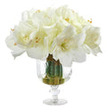 Amaryllis Bouquet Artificial Arrangement in Royal Vase