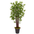 74"  Bamboo Artificial Tree in Metal Planter