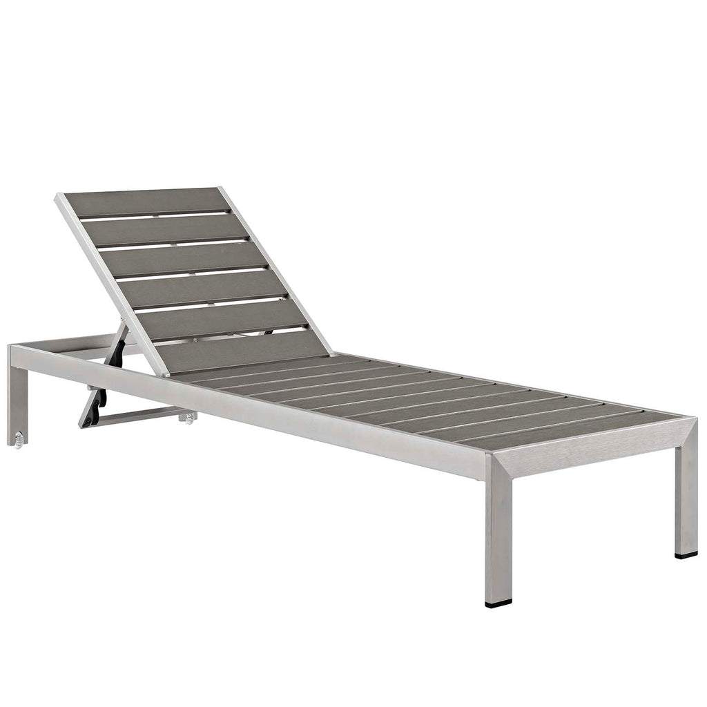 Shore Outdoor Patio Aluminum Chaise with Cushions by Modway