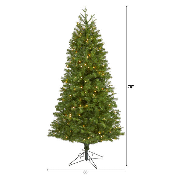 6.5' Vancouver Spruce Artificial Christmas Tree with 250 Warm White Lights