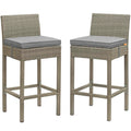 Conduit Outdoor Patio Wicker Rattan Bar Stool Set of 2 by Modway